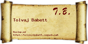 Tolvaj Babett névjegykártya